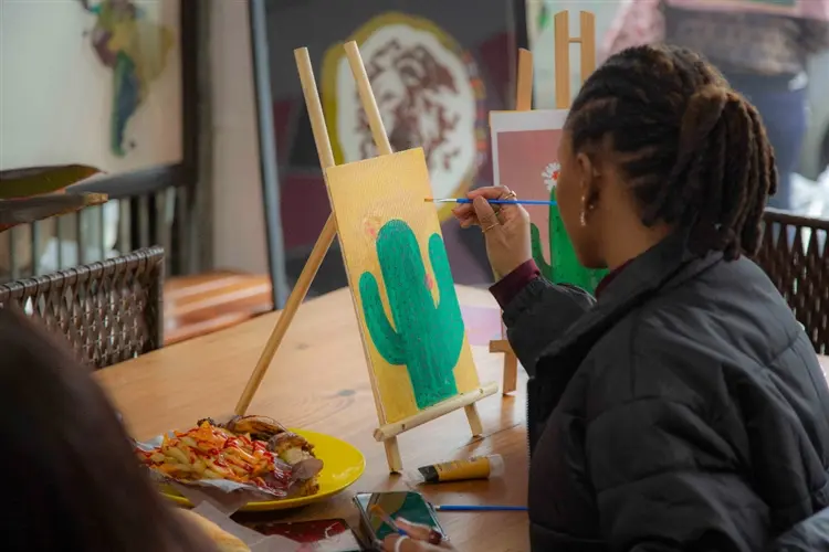 Brush & Brew Canvas Experience at Life Is Good Café
