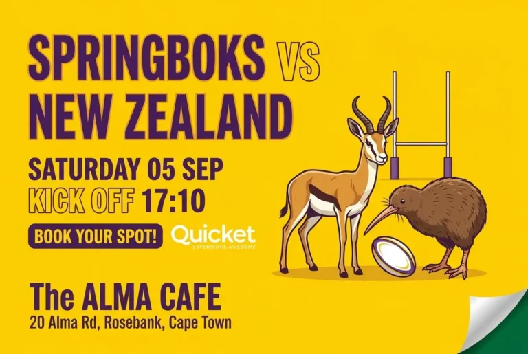 Springboks vs New Zealand at The Alma Cafe